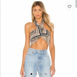 NWT Alondra Halter Wrap Top in Leopard Multi - S